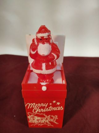 Rare Vintage Hard Plastic Santa In Chimney Pop Up Jack - In - The - Box