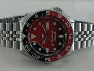 Red Special Mod Seiko 7s26 - 0020 Skx007 Automatic Mens Watch 071236