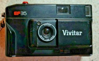 Vivitar Ef35 Vintage 35mm Camera,  With Flash,  Color: Black.  Good.