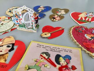 VINTAGE 15 VALENTINE ' S DAY CARDS Heart Shaped 1927 - 1930 ' s CHILDREN CARDS 2