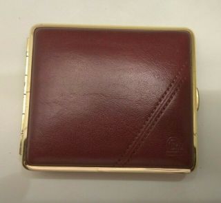 Vintage Brown Leather Cigarette Case Made In Germany