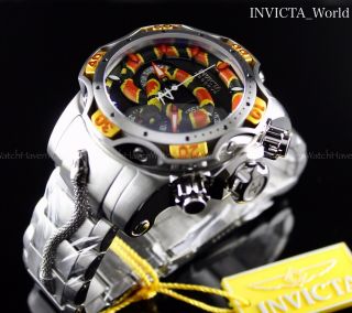 Invicta Reserve Venom King Cobra Orange 52mm Swiss Chrono Ss Steel Watch