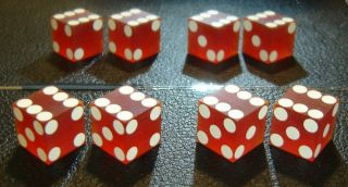 4 Vintage Loaded 3/4 " Casino Dice - Pair Double 4s - Pair Double 3s - One Way Tops - Nm