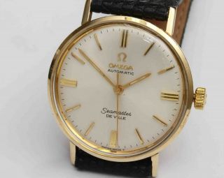 1969 Vintage 14k Gold Omega Seamaster De Ville Automatic Mens Wristwatch