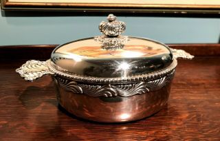 Antique Tiffany & Co Sterling Silver Small Covered Entree Dish (wave Edge)
