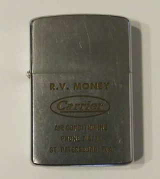 Vintage Engraved Carrier Air Conditioning Advertising Zippo Lighter
