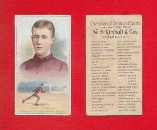 1888 Kimball - N184 Champions Of Games & Sports - Louis George (roller Skater Ex