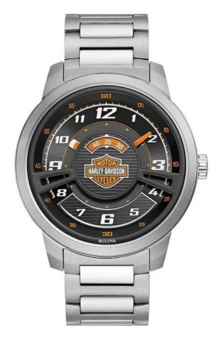 Harley - Davidson Mens Bar & Shield Black Multi - Layer Stainless Steel Watch 76a162