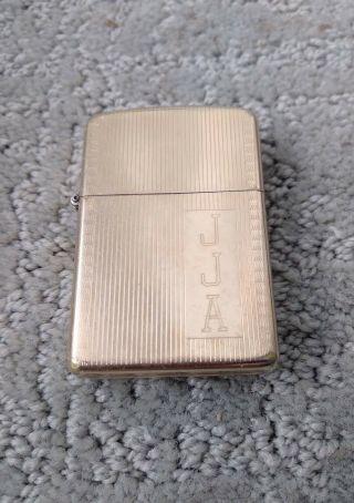 Vintage 10k Gold Filled Zippo Lighter,  Initials Jja.  Needs Lighter Fluid