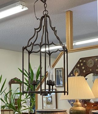 Wrought Iron Hanging Pendant Ceiling Lantern Hand Made French Provincial Style