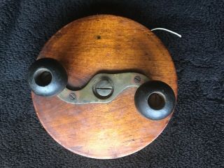 Antique Fly Fishing Reel Wood And Brass 6”