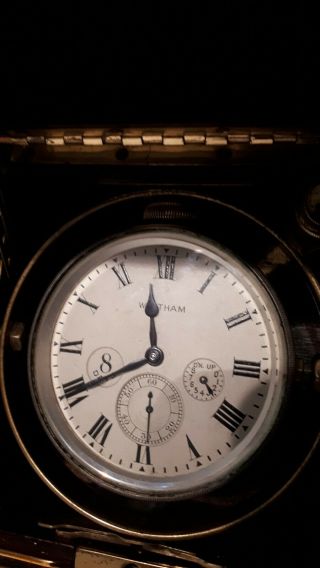 Antique Waltham Mahogany Boxed 8 Day Marine Chronometer 1918