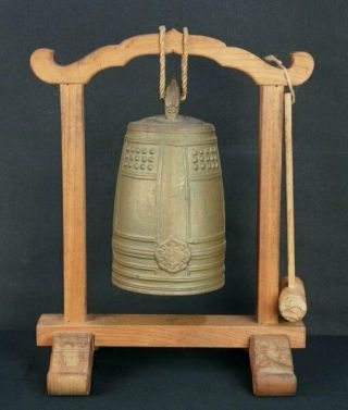 Antique Japanese Buddhist Bronze Bell 1950s Japanese Interior Craft