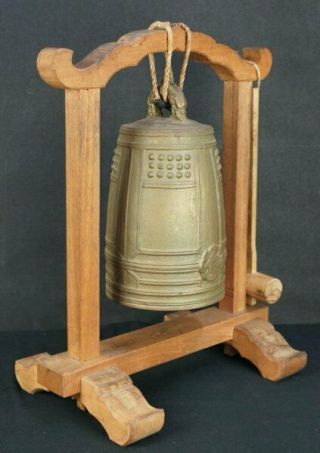 Antique Japanese Buddhist bronze bell 1950s Japanese interior craft 2