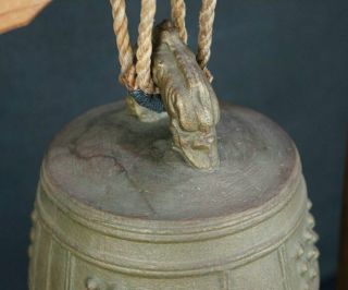 Antique Japanese Buddhist bronze bell 1950s Japanese interior craft 4