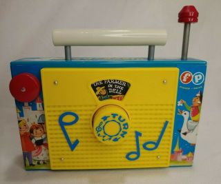 Vintage Fisher Price Tv Radio Farmer In The Dell Wind Up Toy Radio Vintage Style