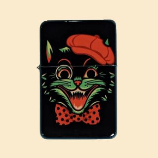 Cool Cat Windproof Lighter With Tin Great Gift Fast