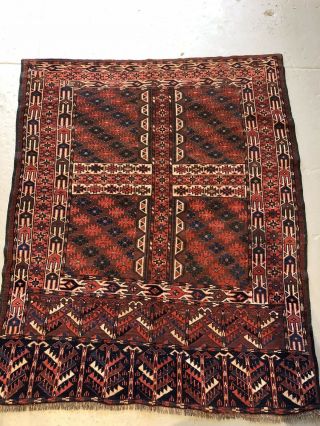 Handmade Old Antiques Turkmen Ensi Rug Old Carpet Old Oriental Rug Antiques