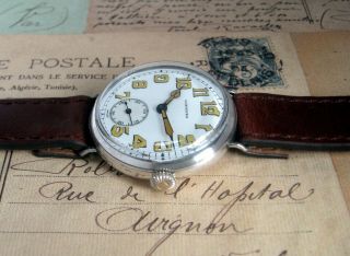 Mens 1915 Longines WWI Military Sterling Silver Swiss Made TRENCH Watch 3