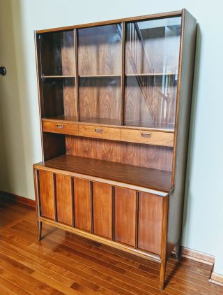 Keller Mid Century Modern Credenza / Sideboard / Buffet With Hutch Mcm