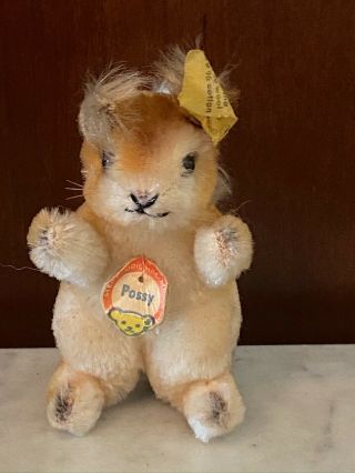 Steiff Vintage German Possy Squirrel All Id 4310,  01 3”