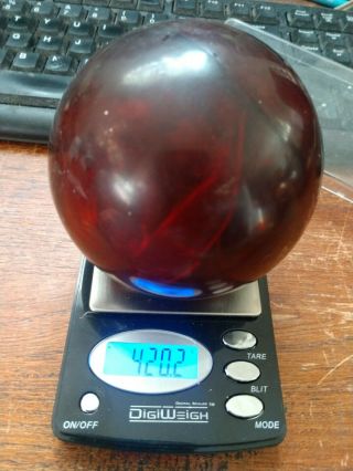 Antique Vintage Huge 420 G.  Faturan Cherry Amber Bakelite Veined Block Beads Orb