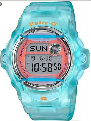 Casio G - Shock Baby - G Analog Resin Clear Turquoise Women 