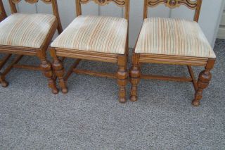 60973 Set 6 Antique Oak Dining Room Chairs 3