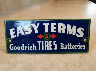 Vintage Bf Goodrich Tires And Batteries Shop Service Porcelain Push Sign