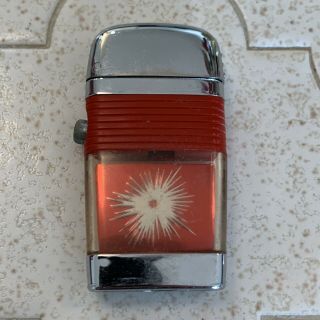 Vintage Scripto Vu Lighter Bullet Hole With Red Band