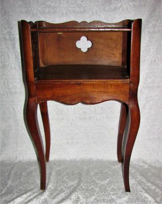 Antique French Walnut Side Table Night Stand Mid 18th Century