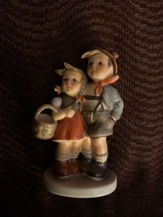 Vintage Goebel Hummel " Surprise " Boy & Girl With Basket Figurine - 94 3/0