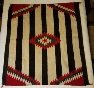 Antique Navajo Saddle Blanket Wool 55 " ×50 " Native American Hand Woven