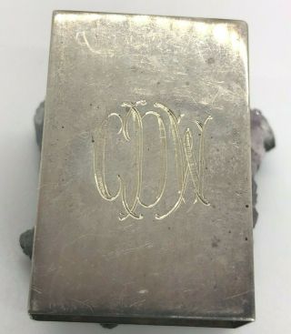 Vintage Gorham Sterling Silver Monogramed Match Box Slip Cover Case 11 Grams