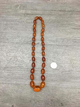 Vintage Amber Colored Large Bead Necklace
