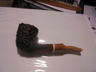 Vintage Unbranded Large Tobacco Smoking Pipe Dublin Taper Half Bent Italy
