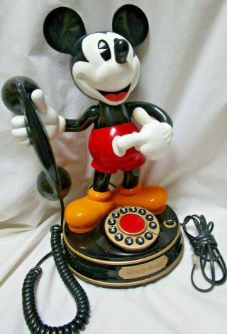 Vintage Mickey Mouse Phone Desk Telephone Dancing Disney Telemania Collectible