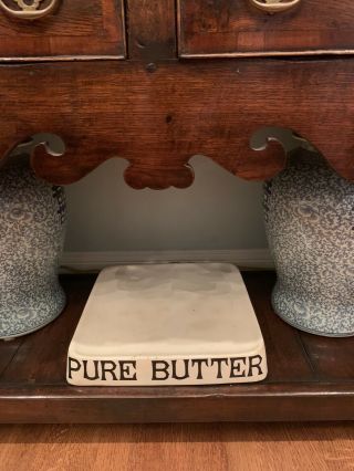 English Ironstone Pure Butter Antique Dairy Slab Or Grocer Slab - Kitchenalia