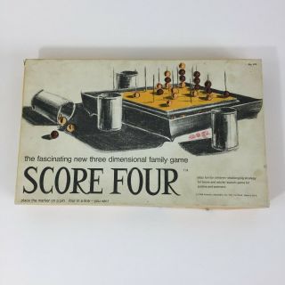 Vintage 1968 Score Four Three Dimensional Family Game - Funtastic