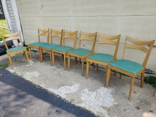 Set Of 7 Mid - Century Modern 953 Heywood Wakefield Bow Tie Dining Chairs