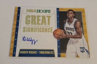 R57,  506 - 2014 - 15 Nba Hoops Great Significance Rc Auto Gold Andrew Wiggins 7/10