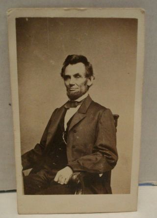 Antique Brady & Co Photo Civil War Era 1865 President Abraham Lincoln Seated