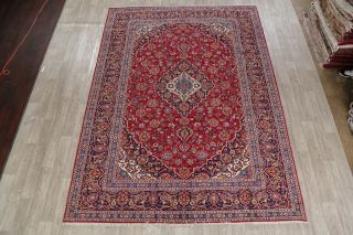 Traditional Floral RED Navy Blue Area Rug Wool Hand - Knotted Oriental Carpet 8x11 2