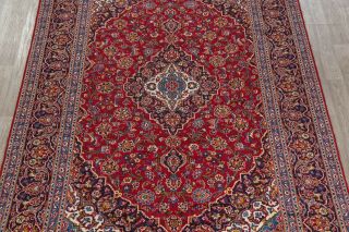 Traditional Floral RED Navy Blue Area Rug Wool Hand - Knotted Oriental Carpet 8x11 3