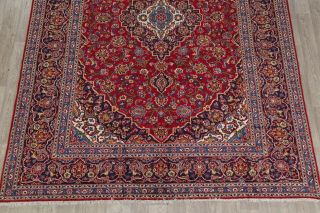 Traditional Floral RED Navy Blue Area Rug Wool Hand - Knotted Oriental Carpet 8x11 5