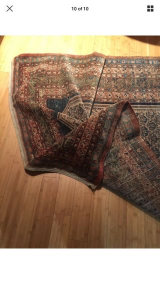 Antique Persian Malayer rug lovely distressed WORN estate carpet Pictorial 2
