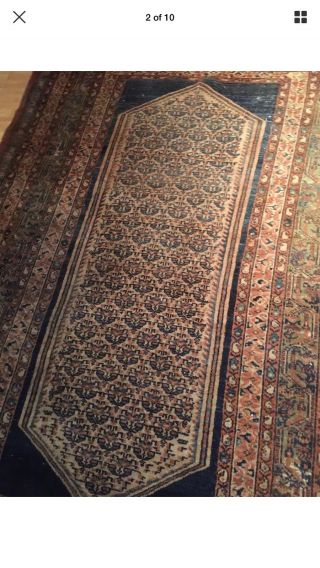Antique Persian Malayer rug lovely distressed WORN estate carpet Pictorial 3