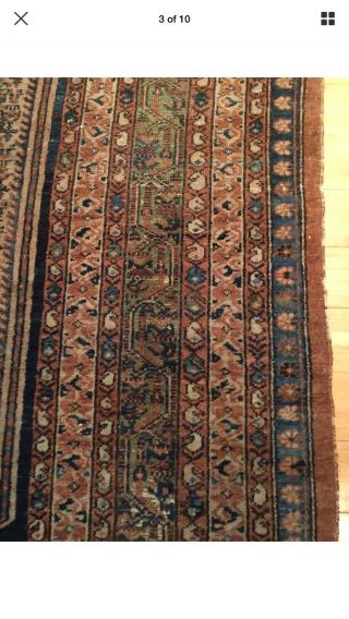 Antique Persian Malayer rug lovely distressed WORN estate carpet Pictorial 4