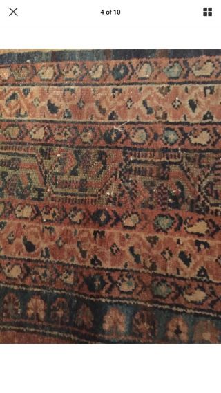 Antique Persian Malayer rug lovely distressed WORN estate carpet Pictorial 5