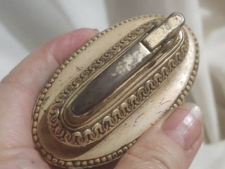VTG Table Desk Top Lighter Marked Ronson Queen Anne Pattern Silver Plated 3